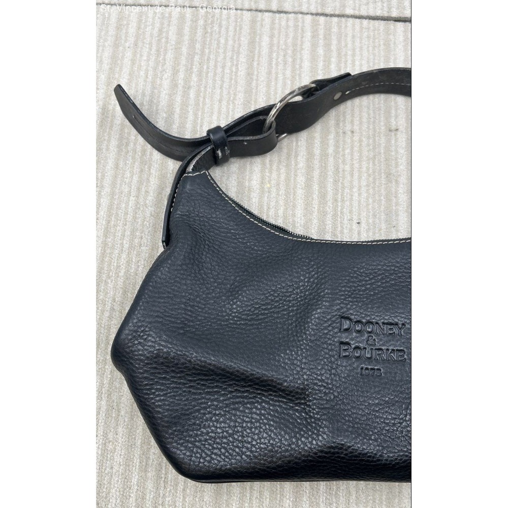 DOONEY & BOURKE 1975 Pebbled Leather Hobo Classic Vintage Shoulder Bag Black VGC - Picture 3 of 12